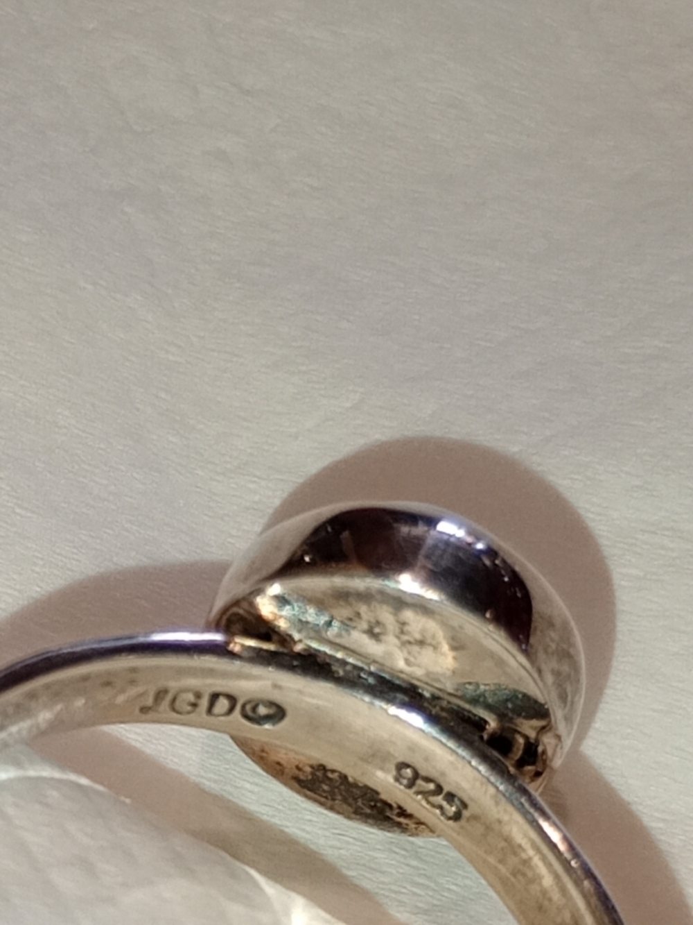 Pearl Sterling Silver Scroll Band Pearl Ring Bezel Set By Janice Girardi - Picture 5 of 16